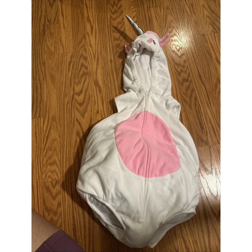 Carters White And Pink Unicorn  24 Months Halloween Costume Hooded Zipper
